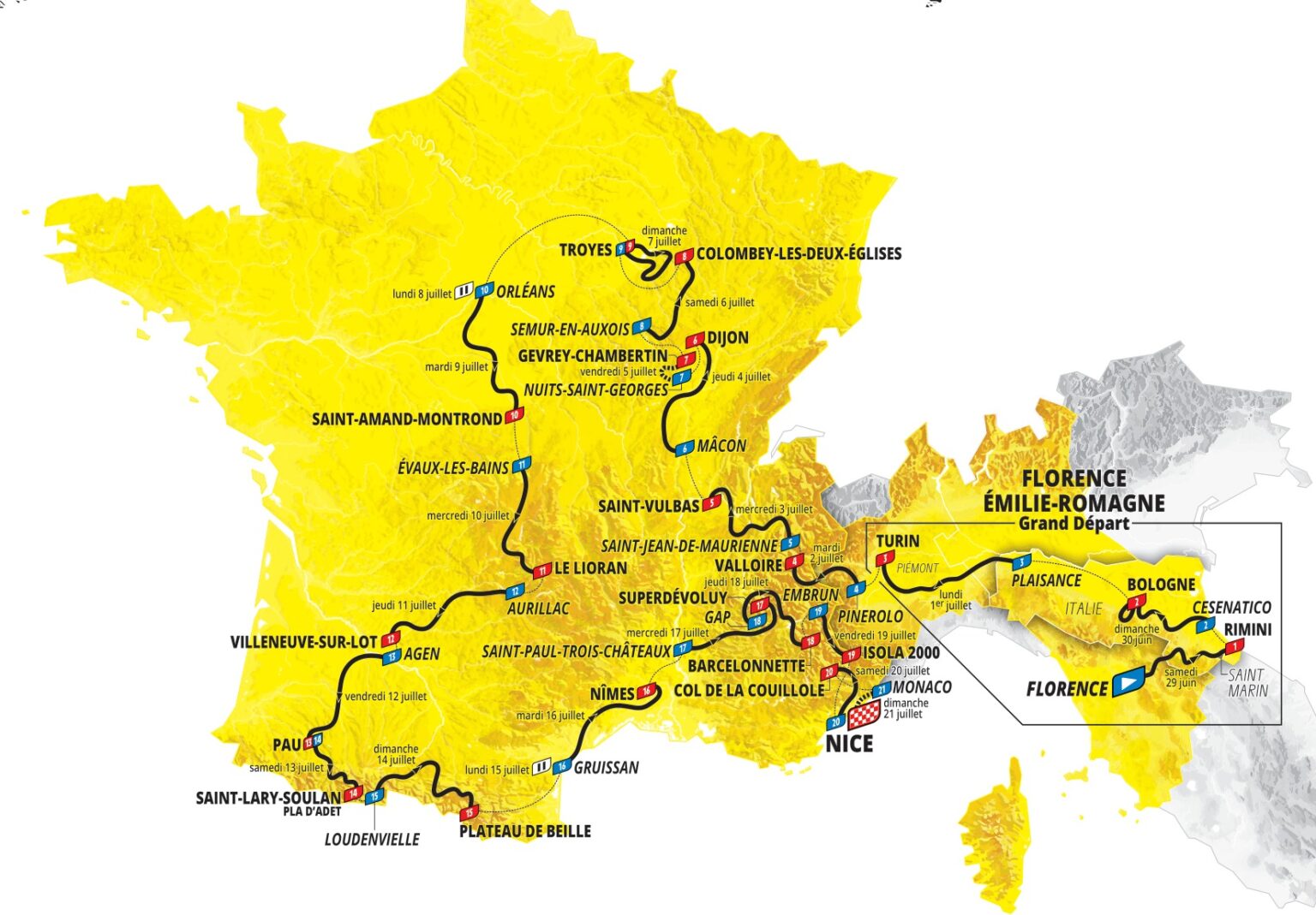 Carte Tour de France 2024 Parcours Détaillé Route TDF 2024